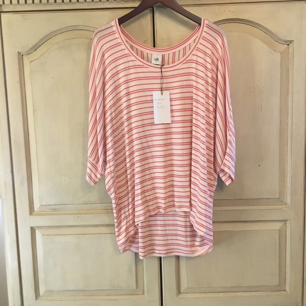 Women's Cabi Pink Striped Top Size L